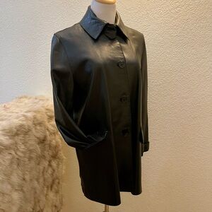 Beautiful Ralph Lauren Collection Black Leather Coat - Size 8